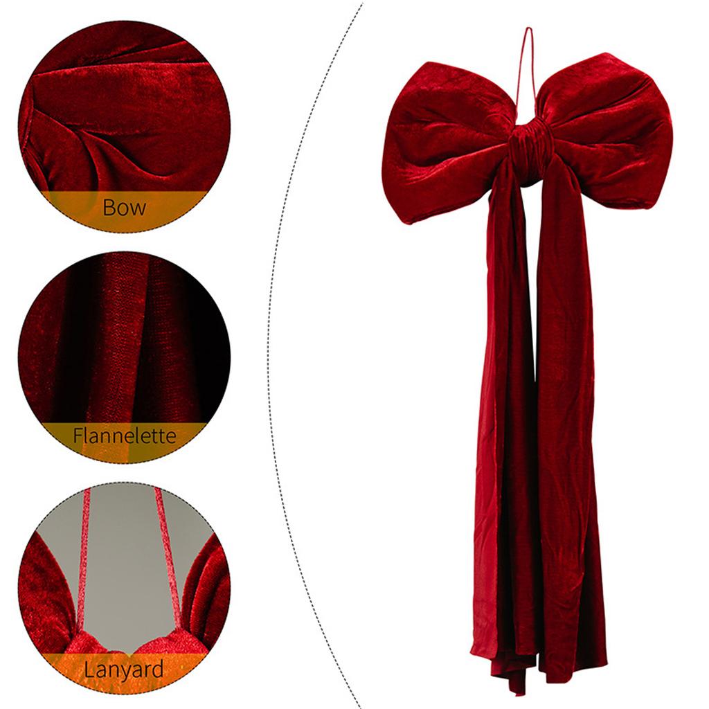 Christmas Bow Tie, Christmas Decoration, Plush Super-large Bow Tie, Christmas Tree Decoration