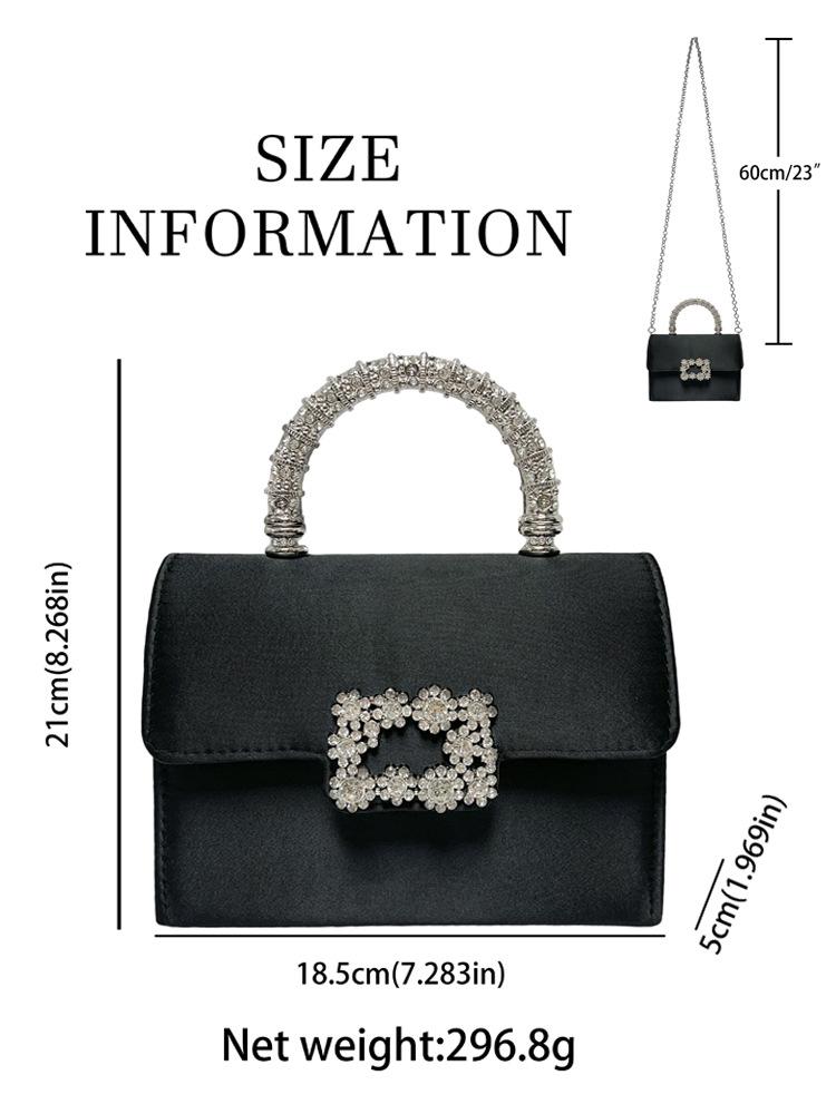 Elegant Rhinestone Women's Crossbody Bag - High-End Silk Luxury Handbag for Evening Parties