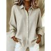 European beautiful women's new versatile lapel long-sleeved plaid shirt European and American four seasons fashion women's clothing
