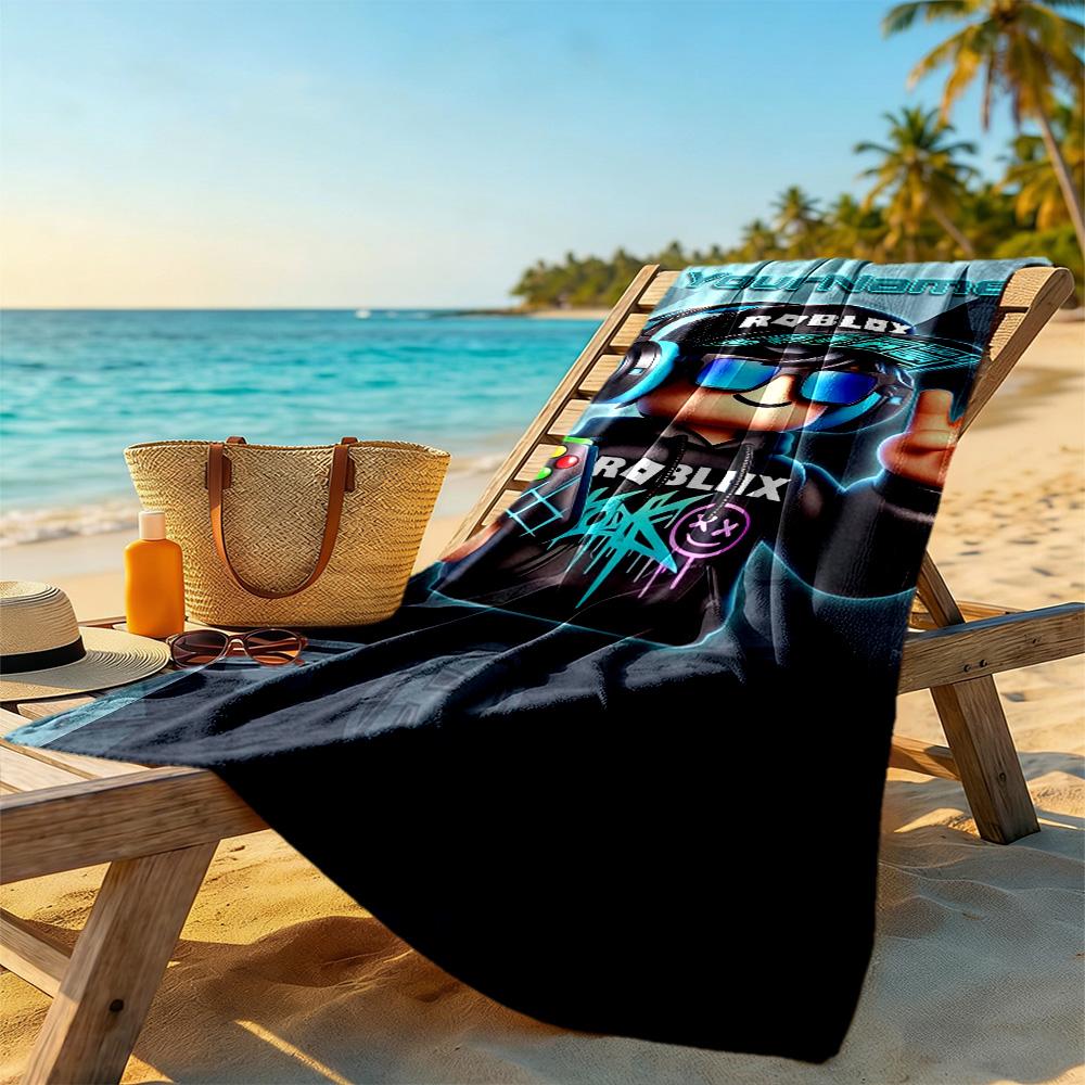 Roblox Customizable Name Beach Towel High Absorbency & Quick-Dry Suitable for Sports Travel Swimming Yoga Bathroom Beach And Pool
