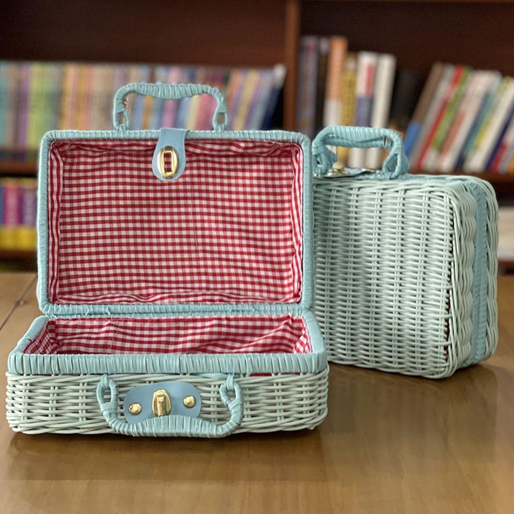 Quality Bamboo Frame with Handle for Cosmetic,Clothes,Sundries Photograph Props Storage Basket Storage Box Rattan Suitcase