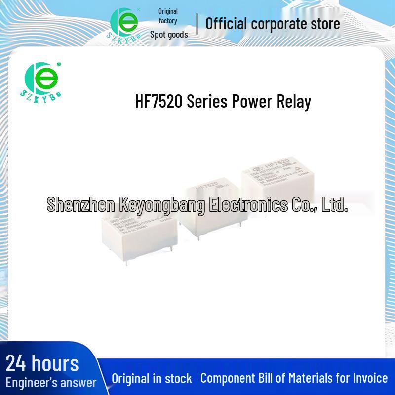 

HF7520 Relay Series 6-Pin by Hongfa: HF7520-005-HSTP, HF7520-012-HSTP, HF7520-24-HSTP. 012-HSTP [4-pin, Normally Open, 16A]