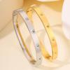 Titanium steel , love diamond-encrusted  women's light luxury, European and American bathing stainless steel 