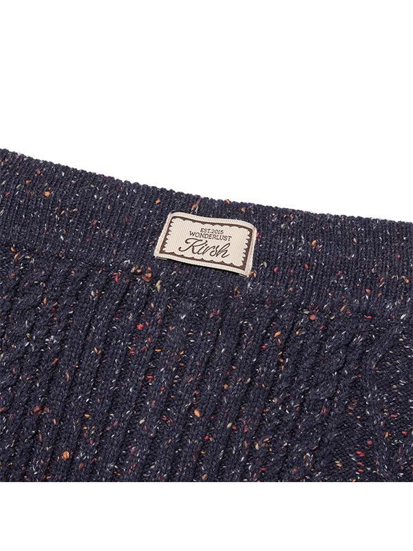 KIRSH Texture Pattern Knit Long Skirt [Dark Navy]