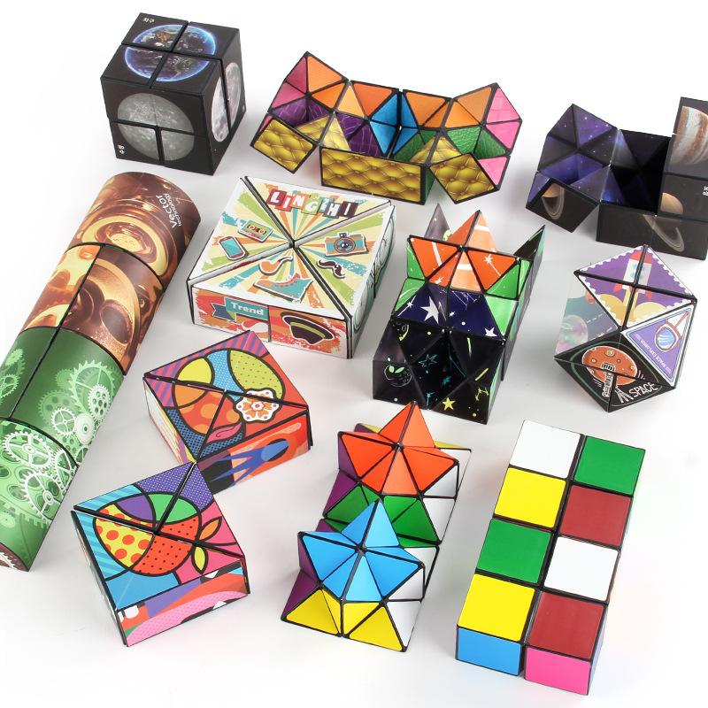 Export Variety Magnetic Rubik'S Cube 3D Stereo Variety Infinite Rubik'S Cube Starry Sky Decompression 2-In-1 Rubik'S Cube Toy