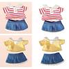Doll T Shirt+Denim Skirt Soft Costume Outfits for 20cm Dolls Thanksgiving Gifts Birthday Gifts New Year Gifts Halloween Gifts