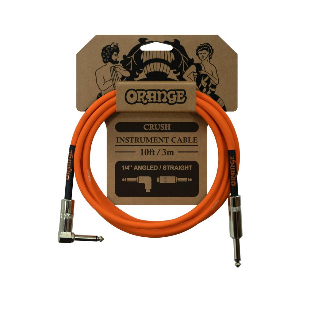 ORANGE CRUSH Instrument Cable 10ft 3m 1/4" Angled Straight CA035 Guitar Cable