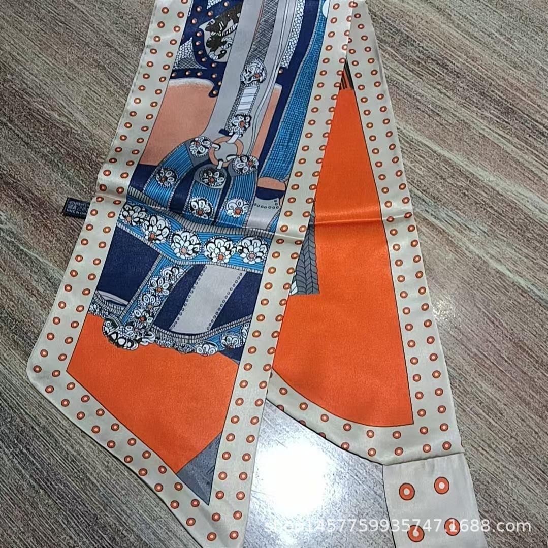

Silk Scarf Small Long Square Scarf Women S High-End Neck Protection Scarf Professional Matching Shirt Scarf 12--75