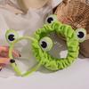 Yousheng Women Headband Soft Coral Velvet Headband with Anti-Slip Teeth Cartoon Frog Design Elastic Hair Hoop Hair Fixing Hair Accessory