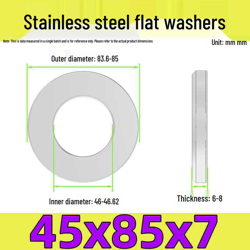 Stainless Steel Flat Washer Gasket, No Burrs, GB97 Standard (201/316/304)