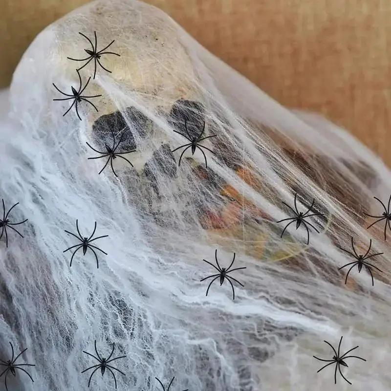 Halloween Horror Glowing Sound Control Spider Cotton Skull Prop Ghost House Secret Room Courtyard Decoration Halloween Decor