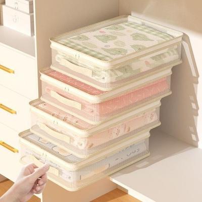 2Pcs PVC Clothes Quilt Storage Bag Large Capacity Foldable Blanket Sorting Bags Space Saving Transparent Bed Sheet Organizer
