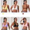Sports Yoga Bra For Women Underwear Sportswear Halter Neck With Stylish Back Sexy Gym Bra With Cups Running Fitness Backless Tops