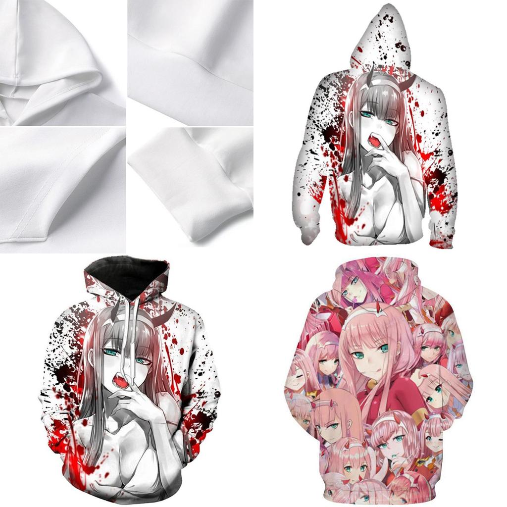 Cozy And Stylish Anime Darling In The Franxx Zero Two Pattern Unisex Hoodie