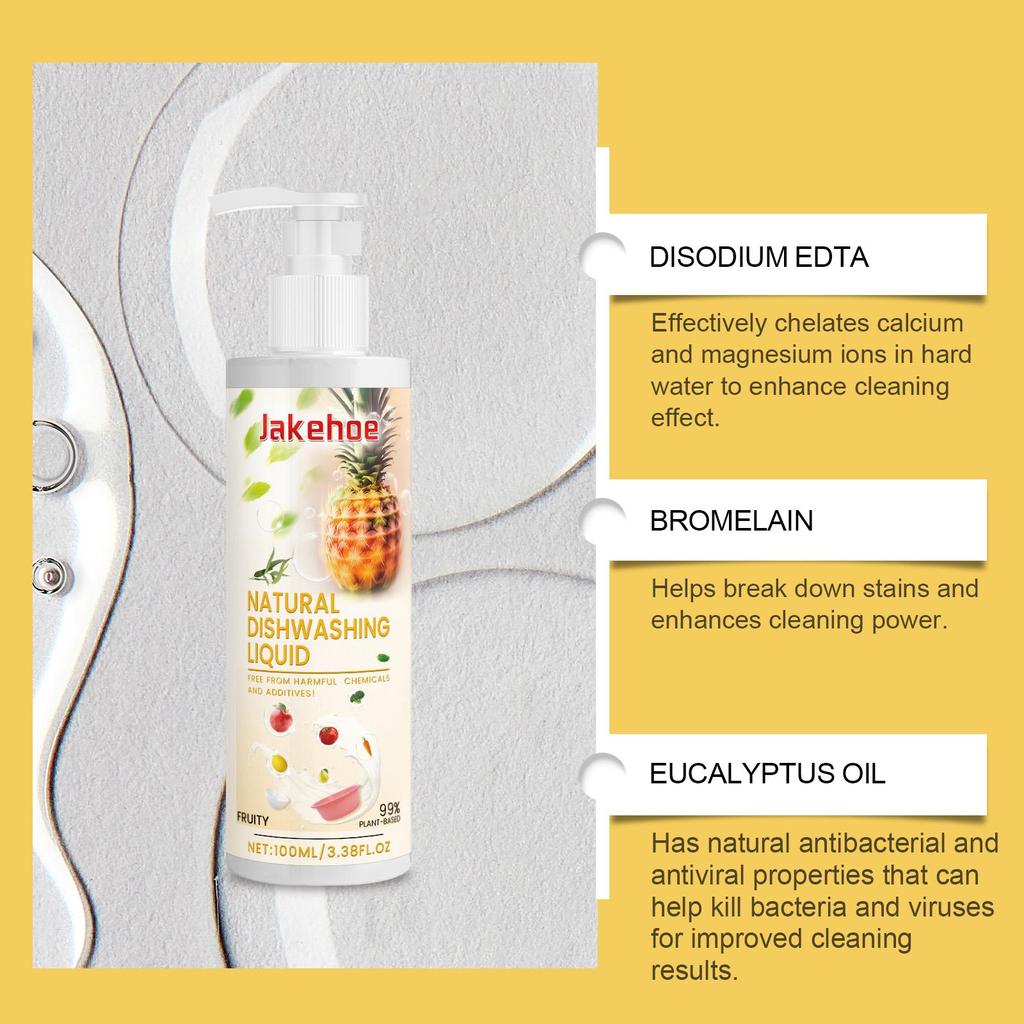 100ml Fruit & Vegetable Cleaner Gentle Degreasing Dishwashing Fruit & Vegetable Multi-Purpose Cleaner