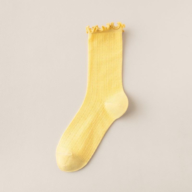 

Летние носки для женщин с краями из черного гриба, тонкая сетка, свободные, послеродовые носки с махрой для девушек, хлопковые дышащие носки до середины икры 1 pair