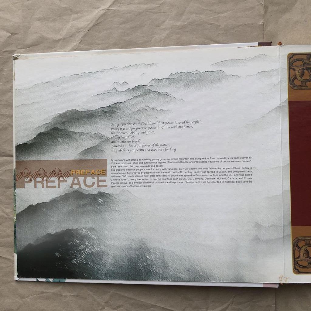 [USED] Chinese Peony Art Book - Coins, Stamps, Paper Cutouts, Etc. - Artist Unknown - Antique