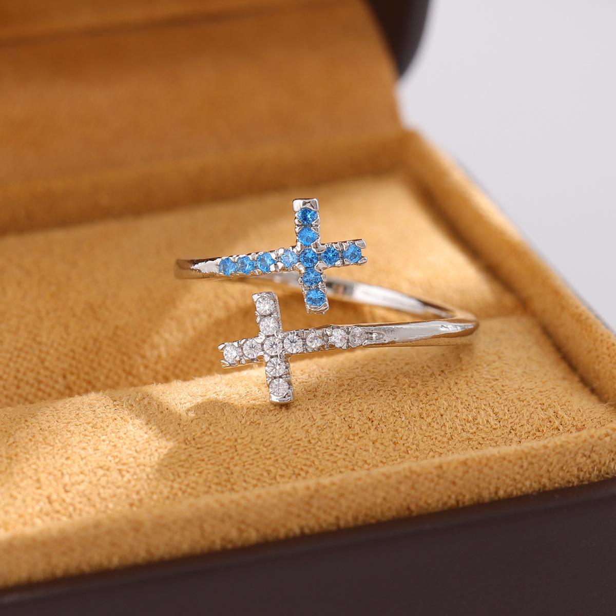 

Регулируемые крестообразные кольца для женщин Вдохновение Христианское кольцо Вера Надежда Крестообразные кольца Религиозные украшения Adjustable opening