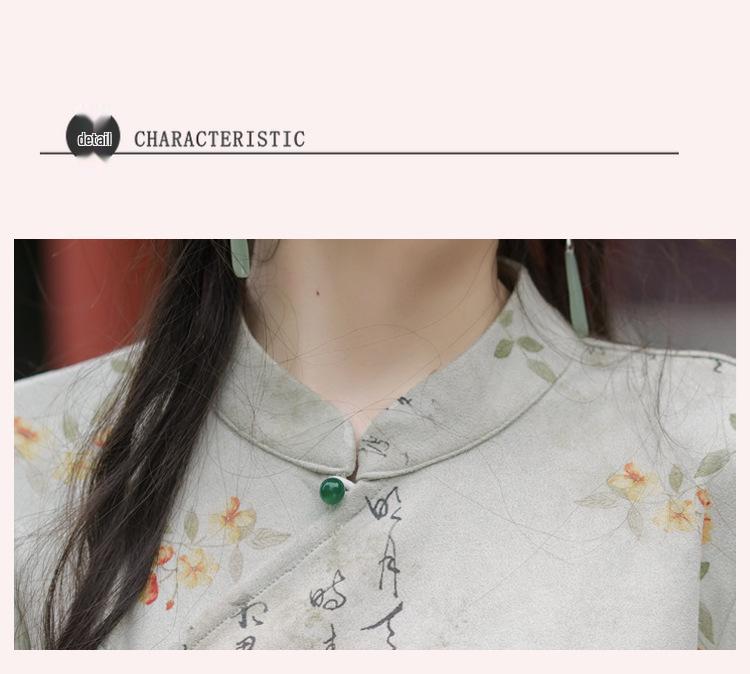 Herbst/Winter 2024 Chinesischer Retro Tang-Anzug Hanfu Cheongsam Teeset