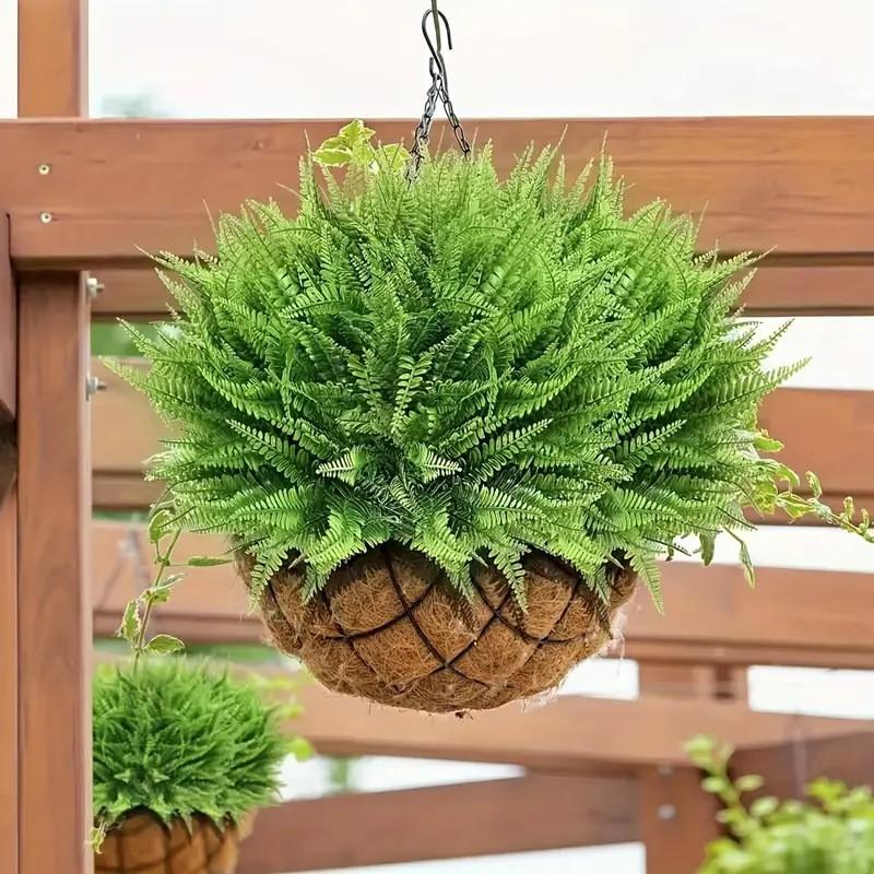 

2 шт. Имитация персидской травы, травяное растение, зеленое настенное украшение, цветы и зеленые листья, папоротник One Size зелёный