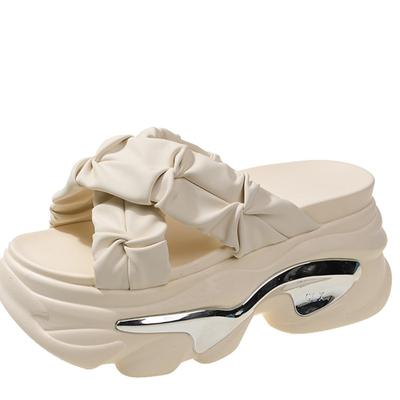 Fashion Thick Bottom Summer Slippers Women's Sandals 2024 Fashion Women 9CM Wedges Platform Shoes Open Toe Flats Woman Beach Flip Flops