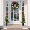 Artificial Topiary Cedar Trees, 2 Set 914mm Faux Pine Shrubs Plants, Fake Silk Tree Look Real, Easy Assembly for Decor Front Porch Outdoor Patio