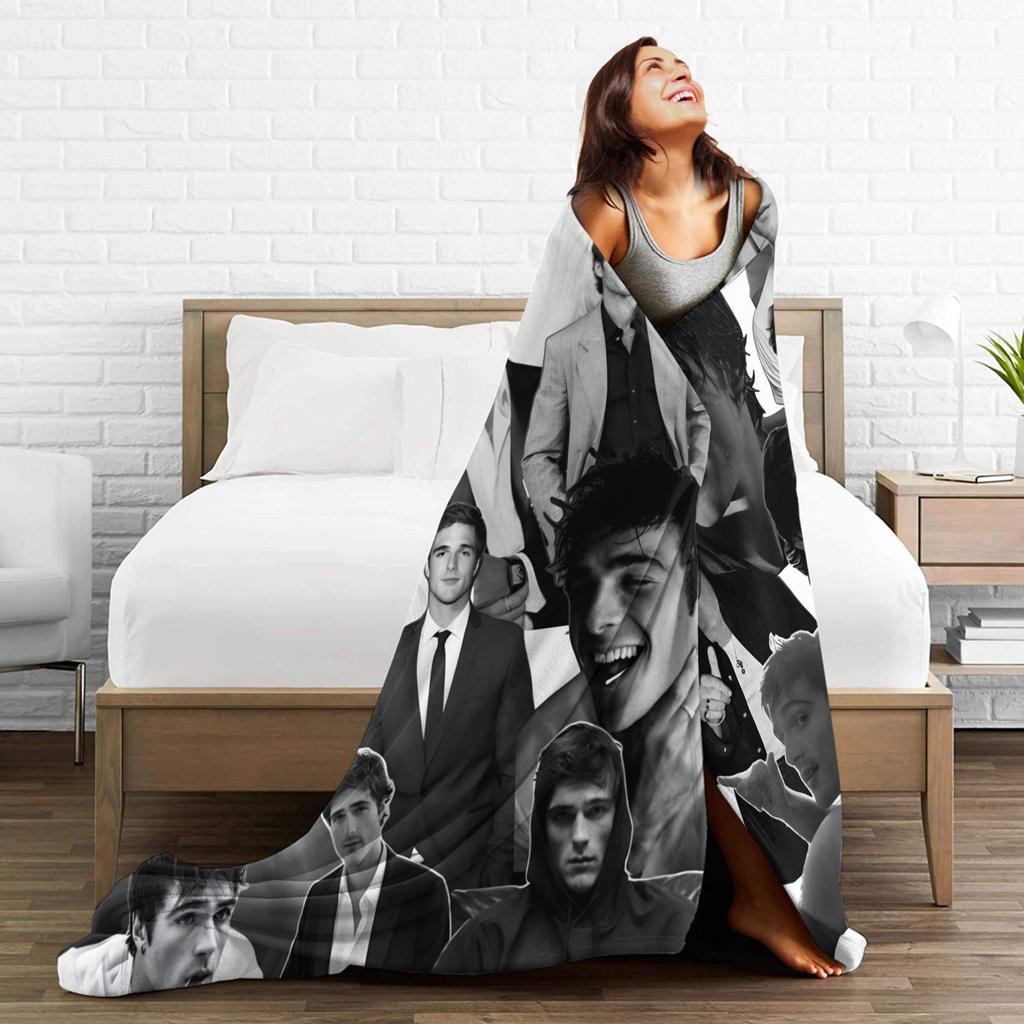 Jacob Elordi Attore Accessori Coperta Super Morbida Calda Coperte Plaid per Soggiorno 50x60 Pollici Copriletto Multimisura