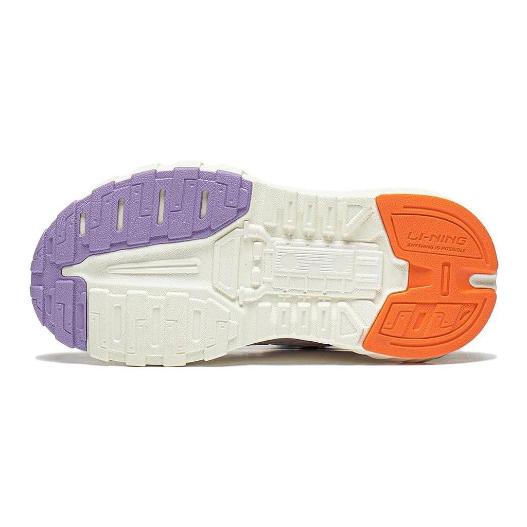 Li Ning Kids Flash Shadow V6 Comfortable Shock Absorbing Durable Low Top Running Shoes Kids Running Shoes Purple White YKNT112-4