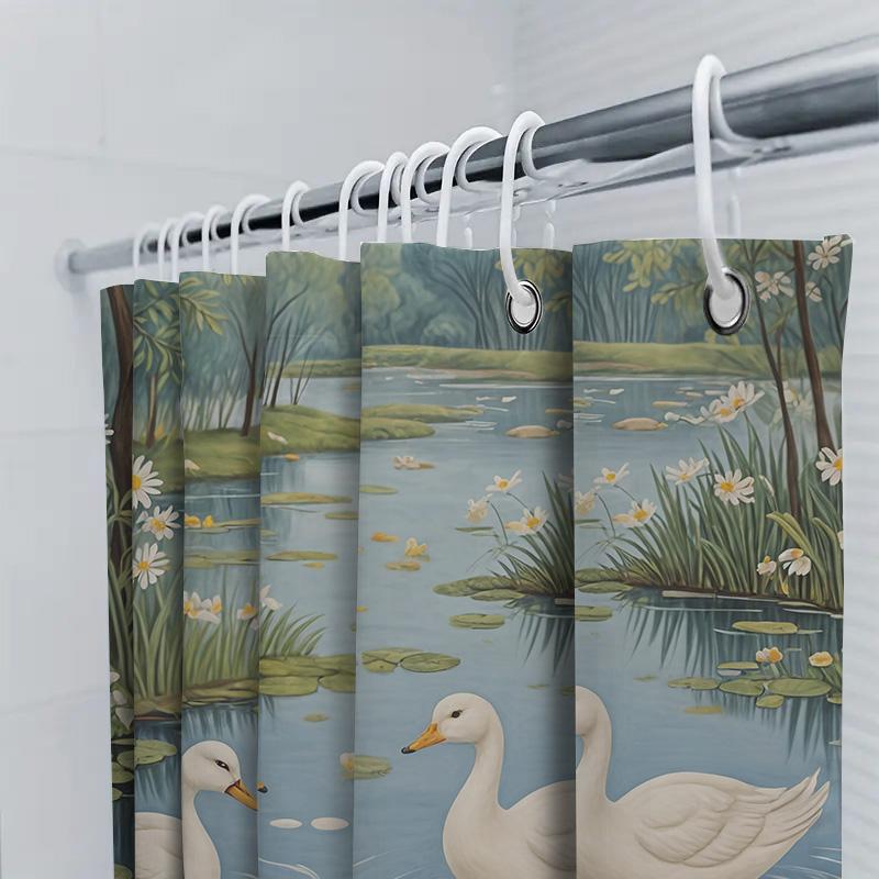 Bath Shower Curtain Decorative Waterproof Home Decor Printed 180X240Cm Polyester Fabric Blue Yellow Purple Green Red Water Drop