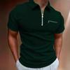 Herren Halbzip Slim Fit Poloshirt Lässiges Atmungsaktives Kurzarm Oberteil mit Brusttasche