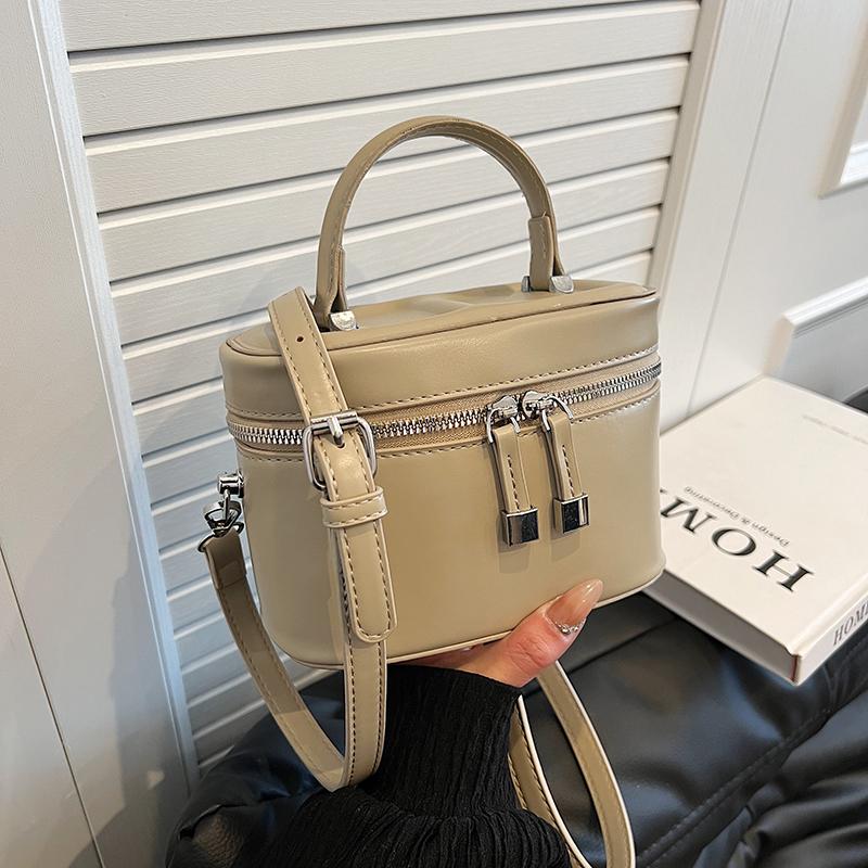 Borsa a tracolla a tinta unita in PU da donna, borsa per riporre oggetti, alla moda, grande capacità, può contenere cosmetici, gioielli, cellulare