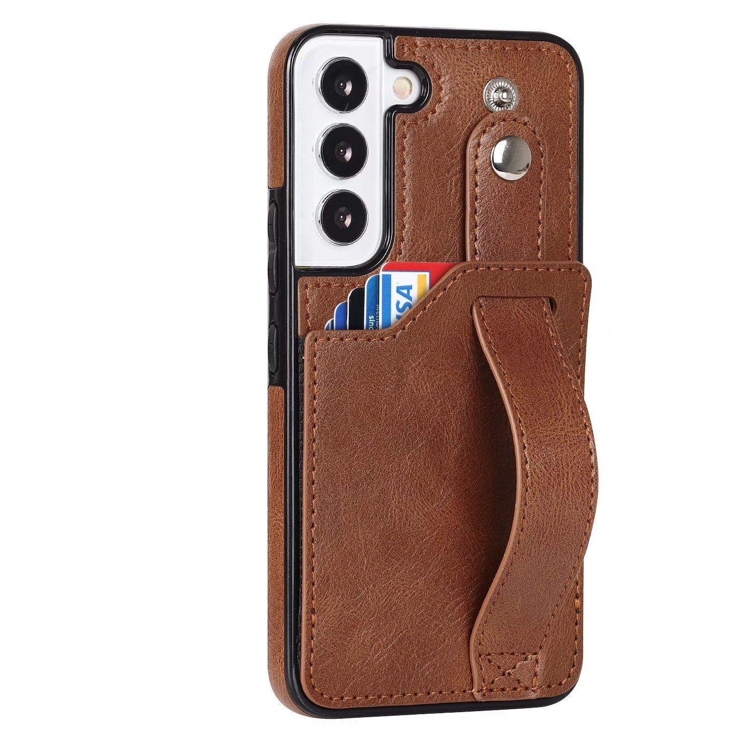 

Щітка проти крадіжки PU Leather Back Cover для iPhone 14 13 12 11 Pro Max Samsung Galaxy S23 S22 S21 S20 Ultra A13 A33 A53 Чохол-гаманець з підставкою Samsung A33 5G коричневий