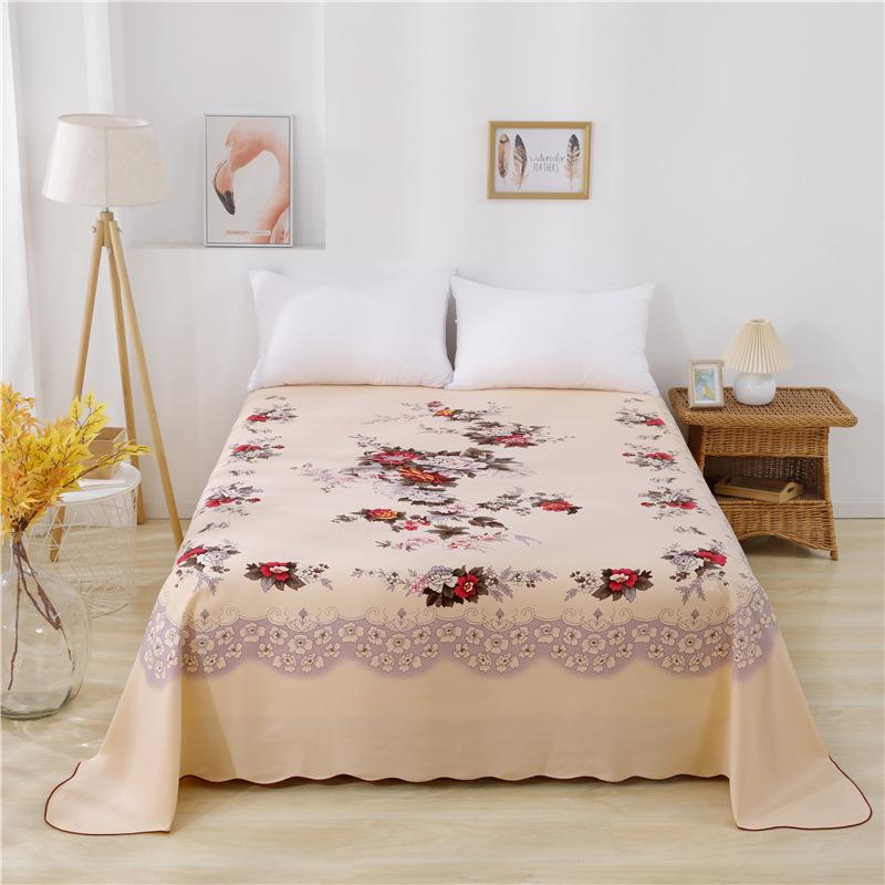 

Постельная простыня из чистого хлопка в национальном стиле, однотонная, осенне-зимняя, хлопковая, с кружевом, закругленными углами, пионами, двойная, в стиле ретро, ностальгическая, стеганая 240x245 [Applicable to 1.8-2 bed]