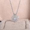 Female Crystal White Zircon Stone Pendant Necklace Vintage Silver Color Wedding Jewelry For Women