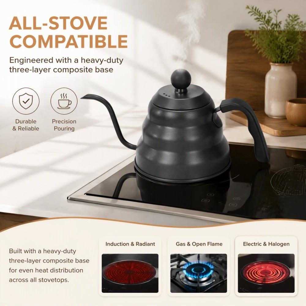 PTFE Coated Coffee Kettle 3-Layer Composite Base Pour Over Kettle Pour Over Coffee