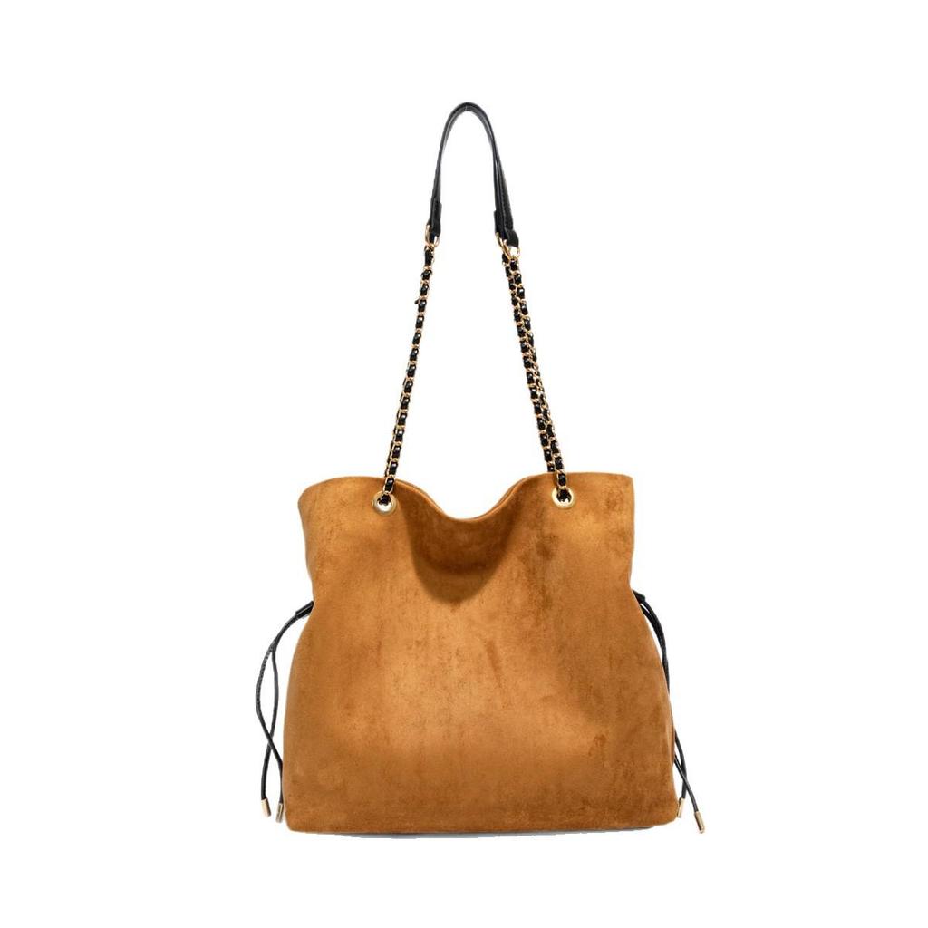 2025 Women's Retro Suede Canvas Large Capacity Tote Chain Shoulder Bag