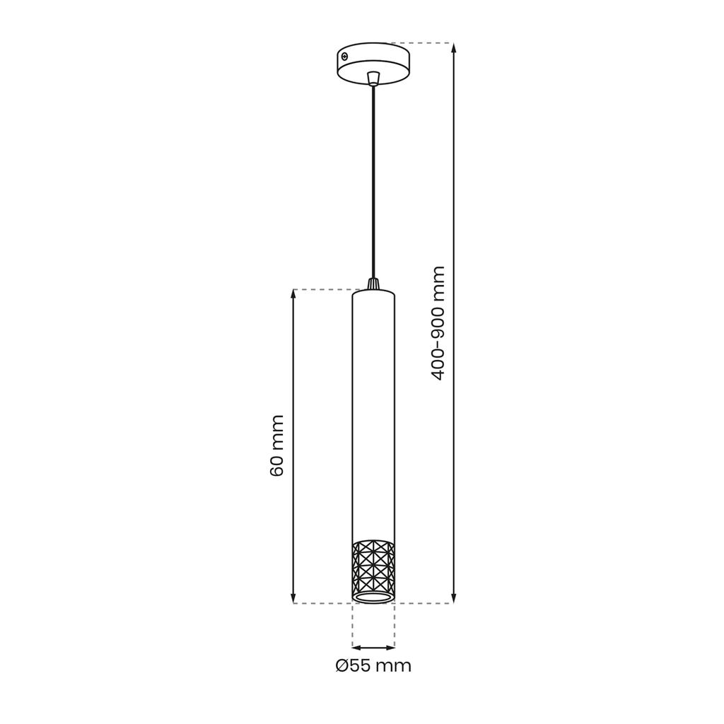 Lampa Wisząca Tubi Czarny 1Xgu10 5,5Cm