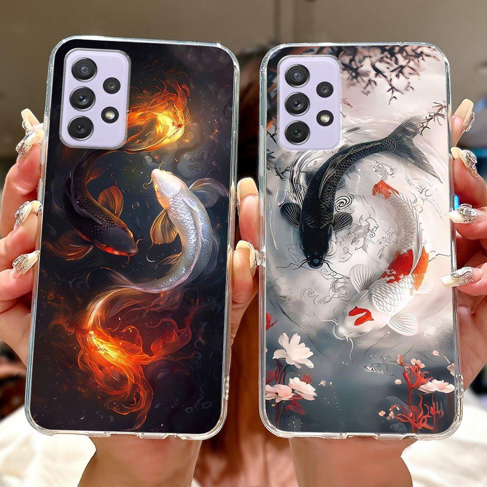 For Samsung Galaxy A72 A52 A52s Cool Dragon Tiger Painted Phone Case For Samsung A72 A52s A52 5G Soft Silicone TPU Cases