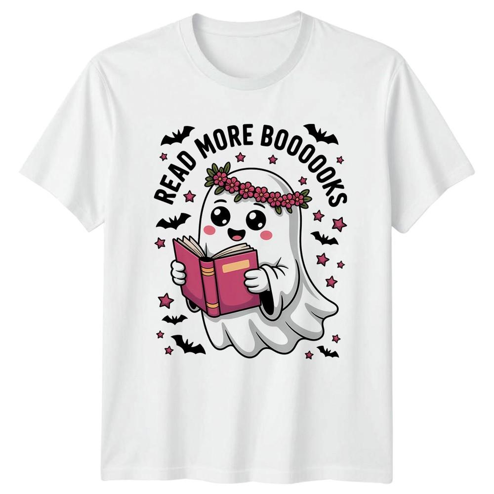 Read More Booooooks TShirt Cute Ghost Book Lover Reading Halloween Birthday S