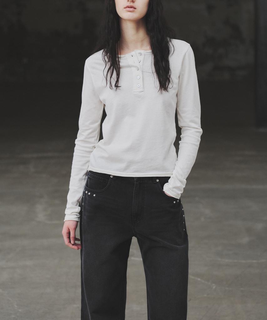 Insilence Woman Studded Denim Black