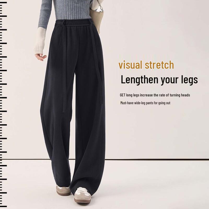 Women's Fleece-Lined Wide-Leg Casual Pants