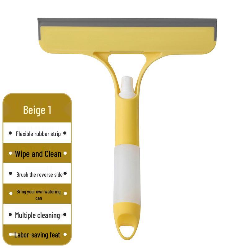 Multifunctional Double-Sided Glass Scraper & Window Cleaner with Spray and Mirror Scraper