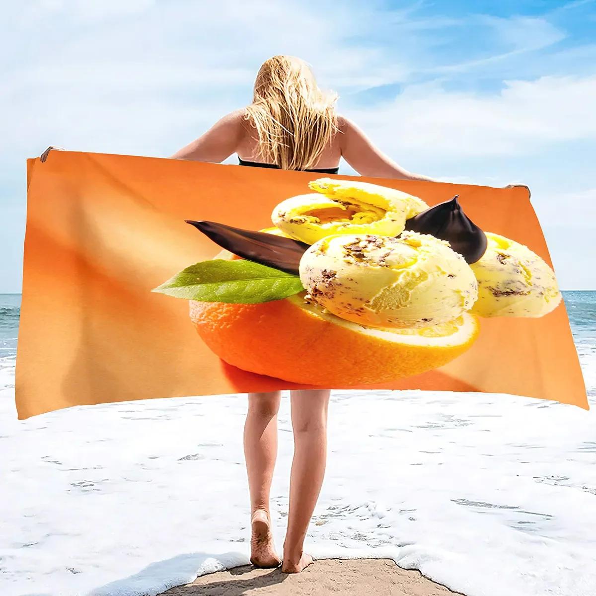 

Beach Towels for Kids Bath Towels Quick Dry Beach Blanket Sand Proof Towels for Travel Sports Swim Ice Cream Birthday Party Gift W30*H60(CM)