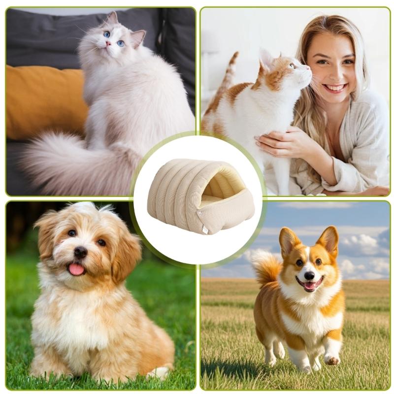 Abnehmbarer Bezug Plüschtierhaus Gemütliches Versteckbett für Hunde und Katzen Rutschfester Boden Maschinenwaschbar Tragbares Design