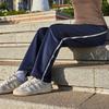 Unisex Dark Blue School Pants with Reflective Stripe – Light, Loose, and Straight Leg for Spring and Autumn