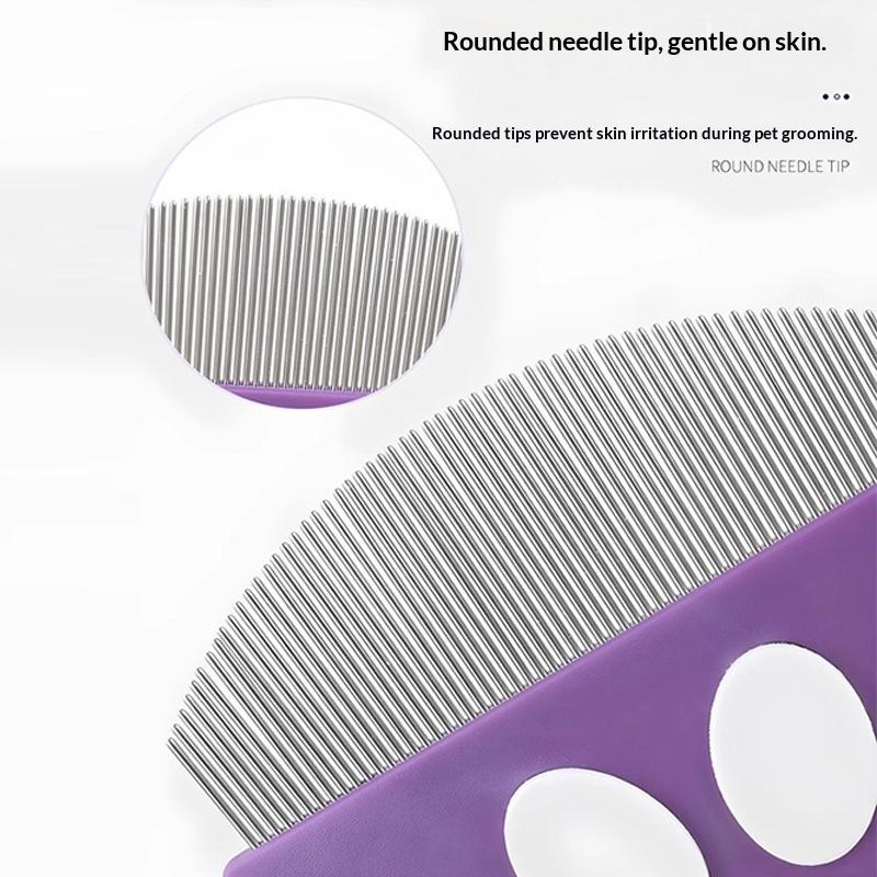 Pettine Viso Cane & Gatto con Design Curvo in Acciaio Inossidabile per la Pulizia delle Macchie Lacrimali del Mento-Rimozione Flessibile di Peli e Detriti dell'Animale Domestico