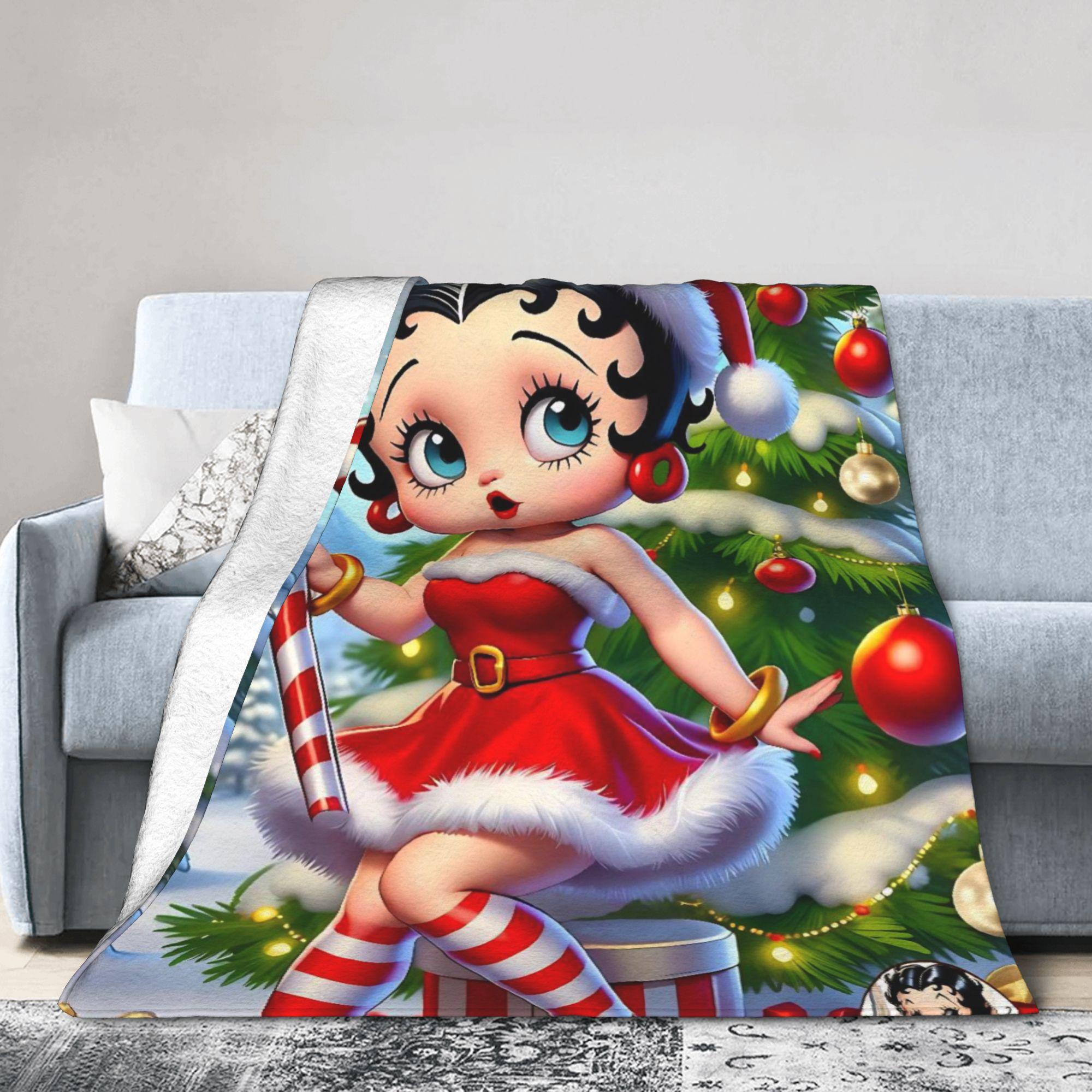 

B-Bettys Boops Soft Warm Blanket Kids Plush Bedding Throws Print Home Decor Flannel Bedspread Sofa Bed Cover 75x90cm