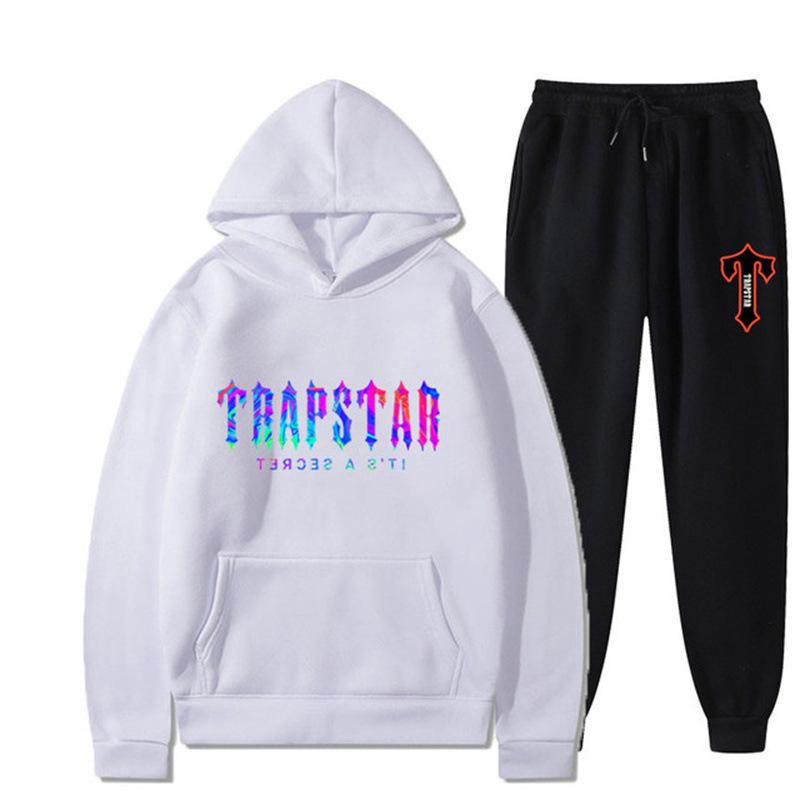 2023 New Letter Printing Men's and Women's Multi-color Warm Two-piece Set Loose Hoodie + Pants Jogging Set