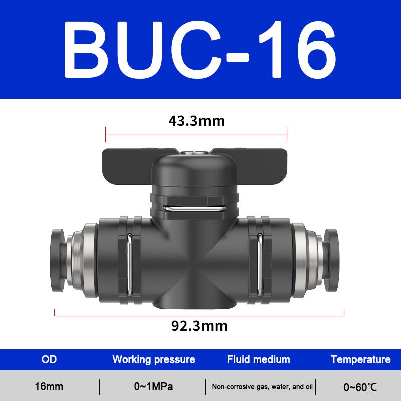 To Turn Switch Manual Ball Current-limiting BUC BTC Series 4mm 6mm Pneumatic Push In Quick Joint Connector Hand Valve