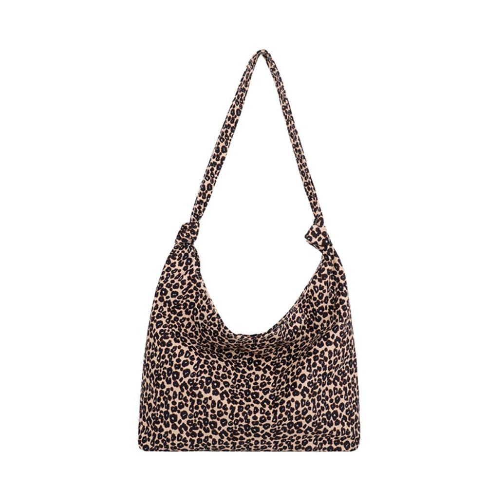 Cloth Canvas Bag Korean Style Women's Handbag Fashion Leopard Print Shoulder Bag  Shopping